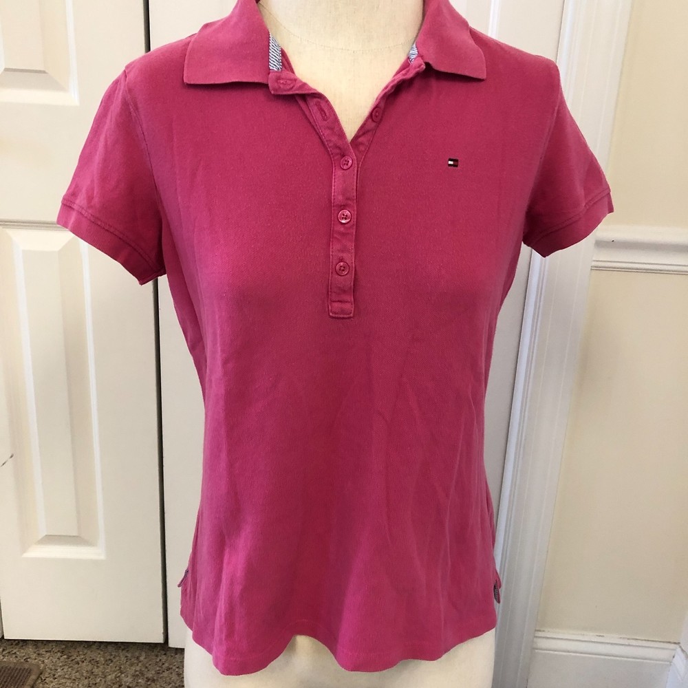 Tommy Hilfiger Short Sleeve Polo Shirt Pink Medium